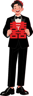 卡通婚礼男生