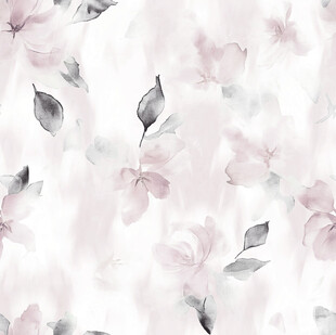 淡粉花卉水彩纹理图案