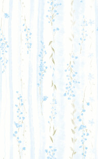 蓝白花卉条纹图案背景