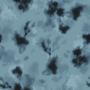 蓝底墨韵花纹图案