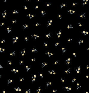 黑色背景金色小花图案