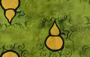 绿色背景上的葫芦图案