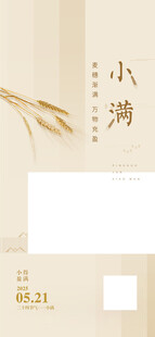 简约中式风小满节气海报