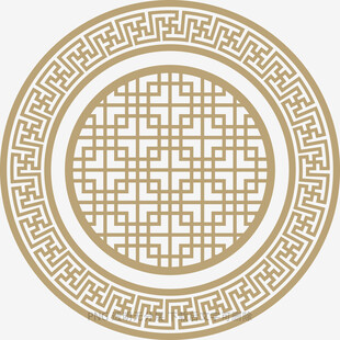 中式古典圆形几何花纹图案