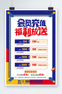会员充值福利放送海报