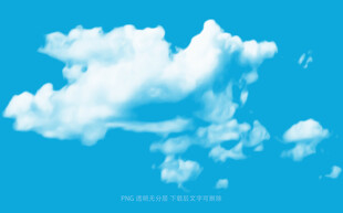 蓝天中的蓬松白云