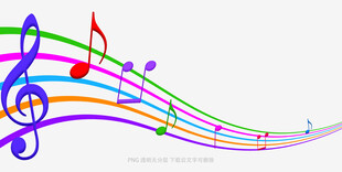 彩色音符舞动的音乐旋律