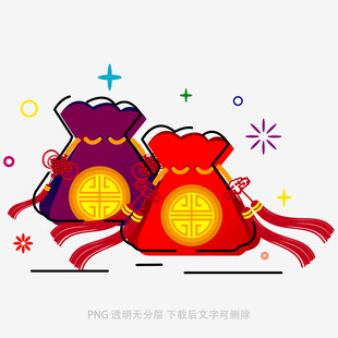喜庆福袋插画