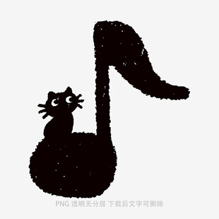 猫咪与音符的可爱组合