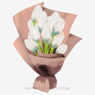 白色郁金香花束