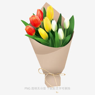多彩郁金香花束