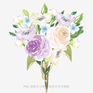 清新淡雅手绘花卉插画