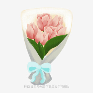粉色郁金香花束