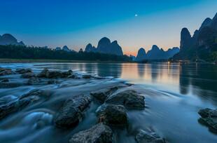 漓江夜色山水美景