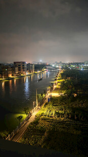 城市河畔夜景风光