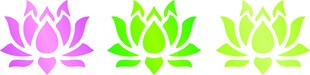 三色莲花图案