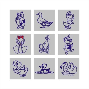 卡通鸡鸭线稿