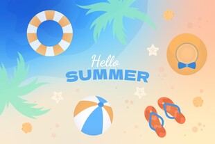 夏日海滩插画