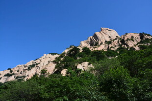 峻峭山峰与葱郁植被