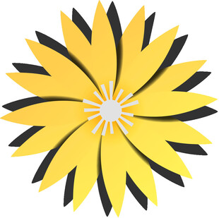 黄色花瓣花朵图案