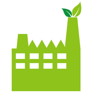 绿色环保工厂图标