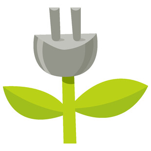 绿色环保插头图标