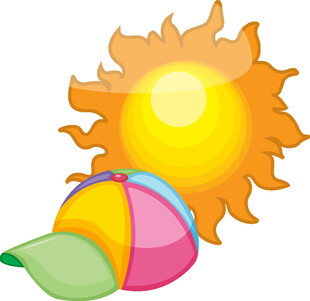 夏日遮阳帽与灿烂太阳