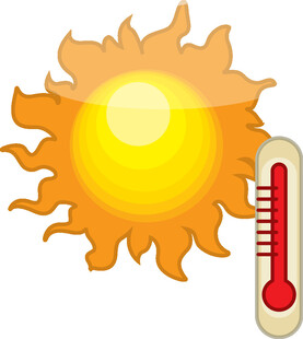夏日骄阳与高温温度计