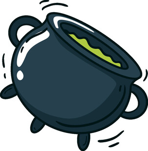 卡通魔法黑锅