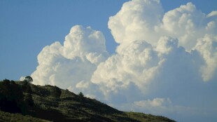 蓝天之下的蓬松云朵