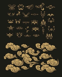 花边祥云失量