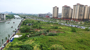 城市河畔风光美景