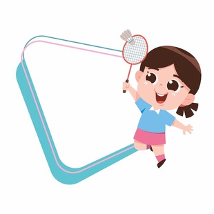 羽毛球人物卡通展板