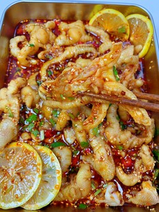 柠檬香辣鱿鱼美食特写