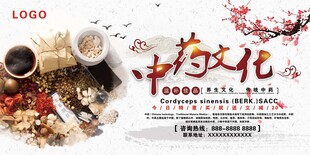 中国风中药文化中药养生展板