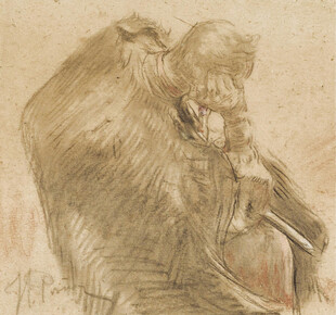 素描中的相拥人物形象
