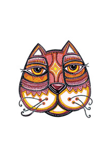 彩色手绘猫咪头像