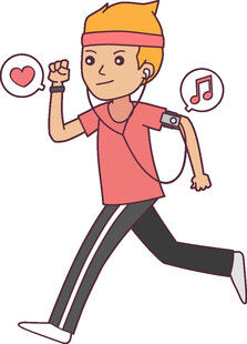 活力少年跑步听音乐