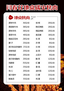 烧烤菜单