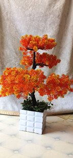 居家仿真橙色花卉盆栽