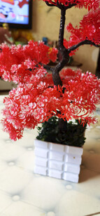仿真精致红梅盆栽