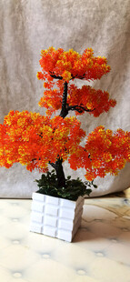 仿真橙色花卉盆栽摆件