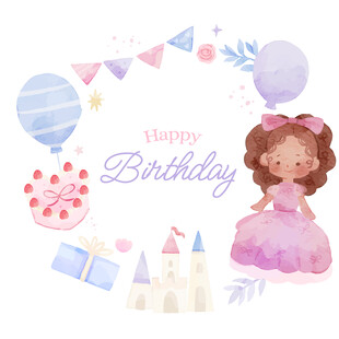 生日派对插画
