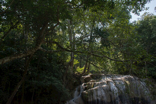 山林间的瀑布美景