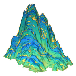 多彩立体山峰模型