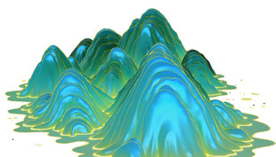 水墨风格山峦景观