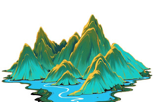 青山绿水间的秀丽景致