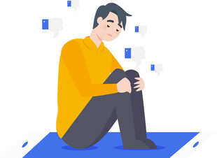 沮丧男子独坐