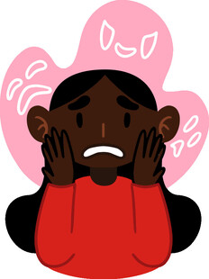 沮丧黑人女孩双手捂脸