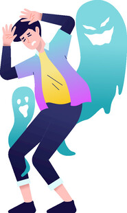 男子被幽灵惊吓瞬间
